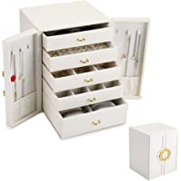 Asvert Joyeros Mujer Organizador de Joyerías 20x 18.4 x 24.3cm Caja Joyero para Viaje Exhibición de Joyas- Regalo